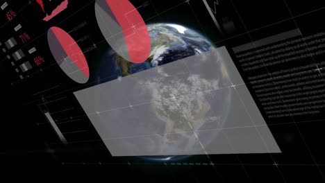 Animation-Der-Datenverarbeitung-Mit-Globus-Im-Hintergrund