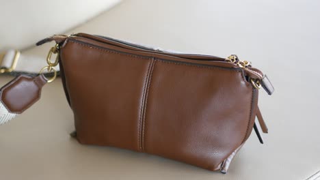 brown leather shoulder bag