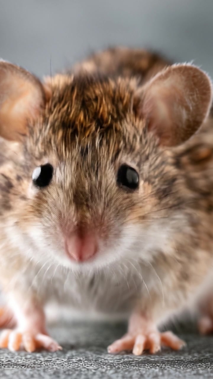 A Close-Up Look at a Charming Small Rodent: Captivating Details of a Mouse from Front and Side Views