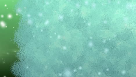 Animation-of-snow-and-frost-on-green-background