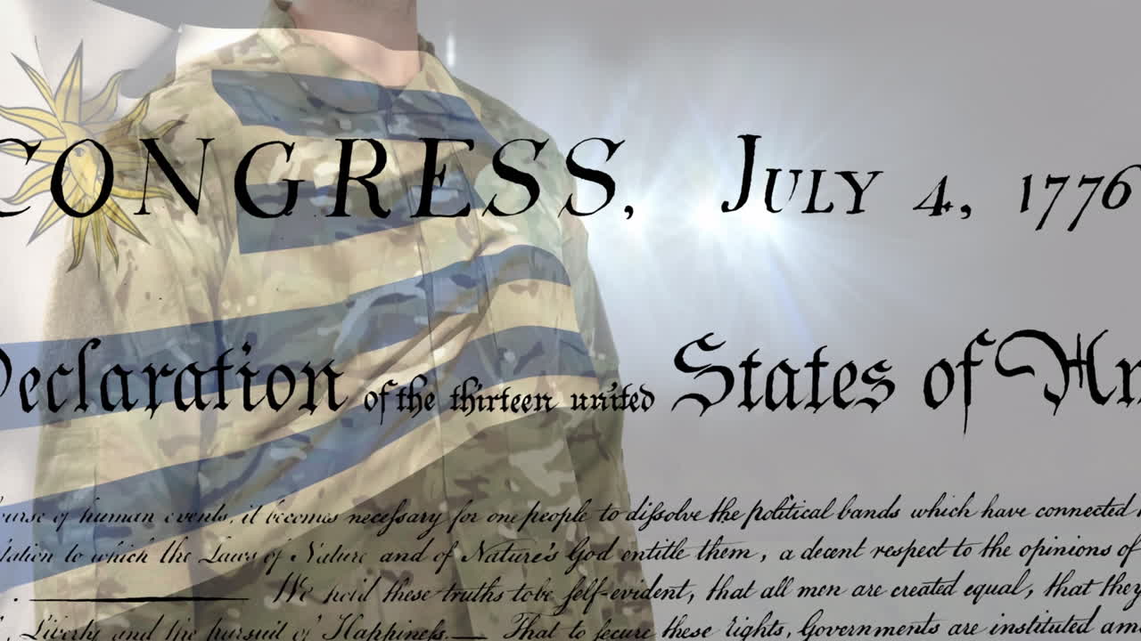 American text and sky over caucasian man wearing vr headset against white background