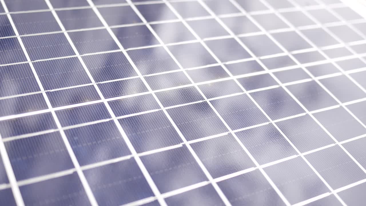 태양 전지 패널의 클로즈업 뷰