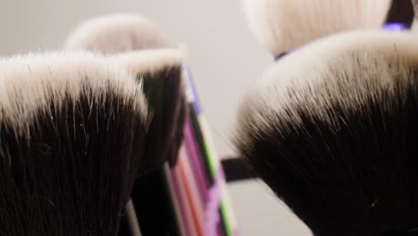 cepillos de maquillaje de primer plano