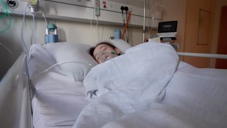sleeping patient, general anesthetic, sedated girl, operation recovery
