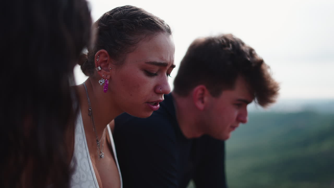 Contemplative Young Adults Outdoors