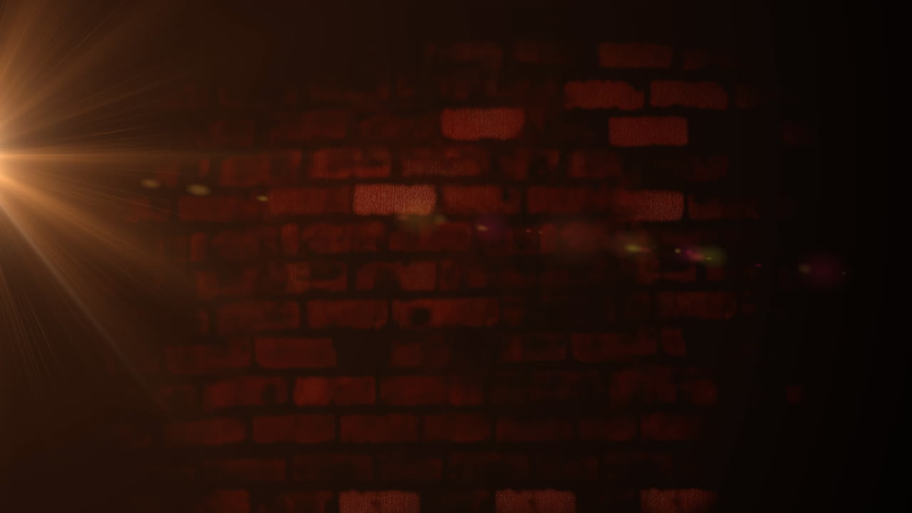 animación de la luz parpadeando sobre un fondo de ladrillo marrón