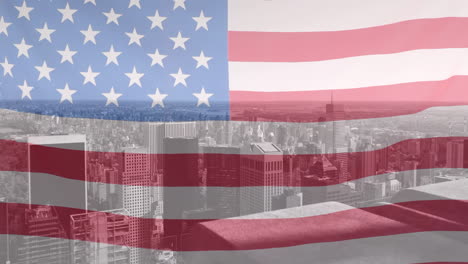 digital animation of american flag swaying 4k