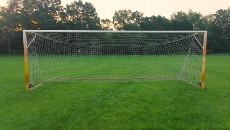 pulling backward away from soccer net