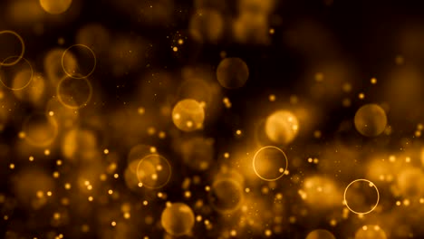 christmas gold gradient sparkle glitter dust particles from top on black background with bokeh flowing movement, golden holiday happy new year and valentine day love, relationship