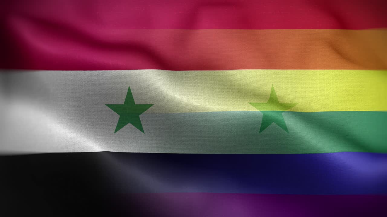 lgbt bandera de siria círculo de fondo 4k
