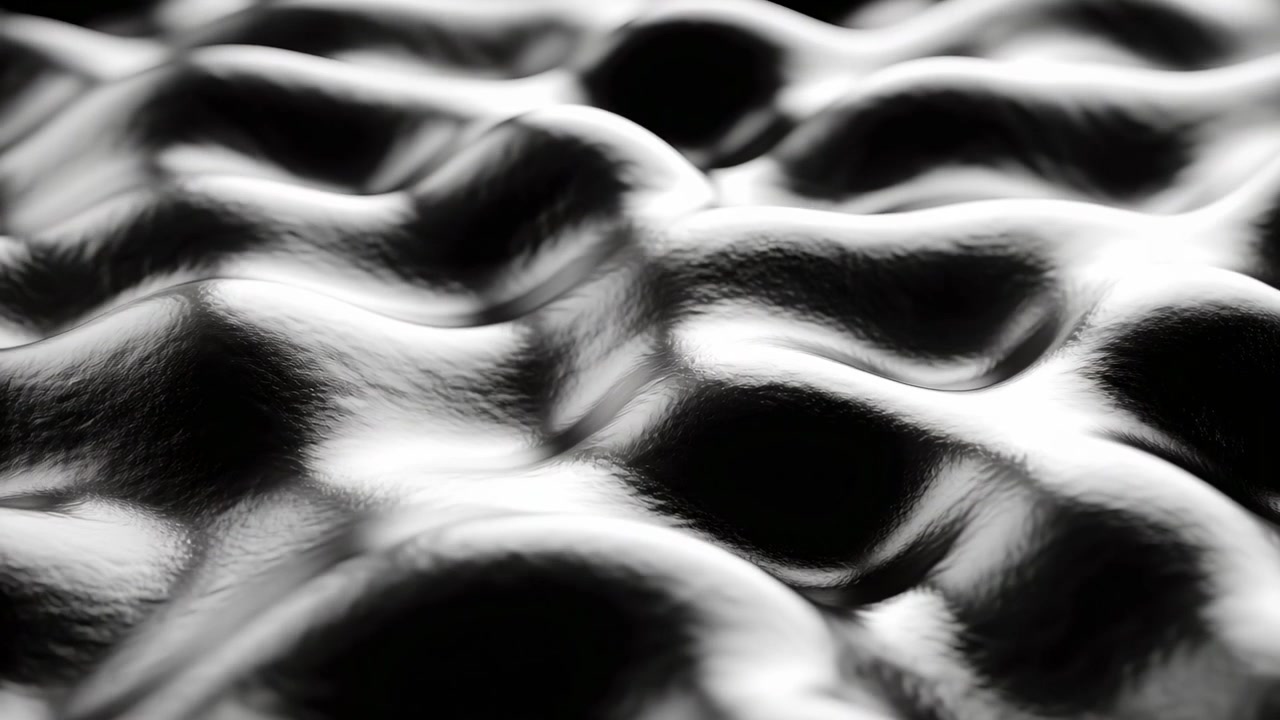Revealing glossy dimpled surface rippling after camera shift in studio close-up, shiny highlights