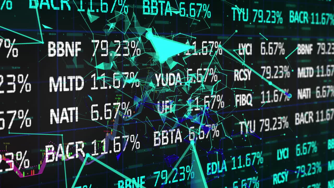 Animation of financial data processing over connections
