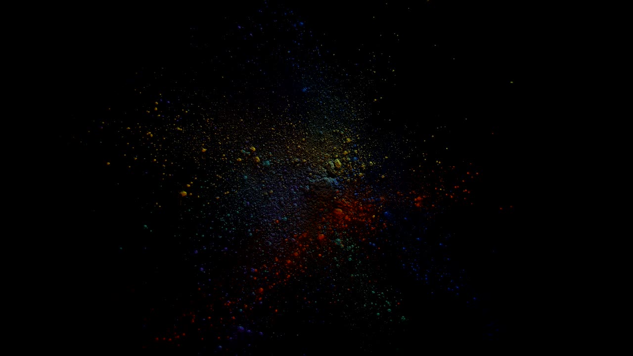 dispersión en un fondo negro pintura seca 4k