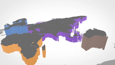 mapa del mundo en 3d sobre un fondo blanco