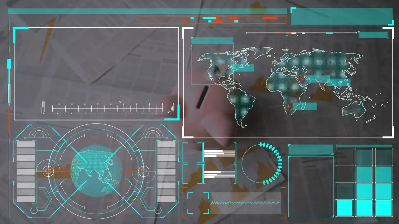 interfaz digital contra la alcancía que cae en facturas y documentos