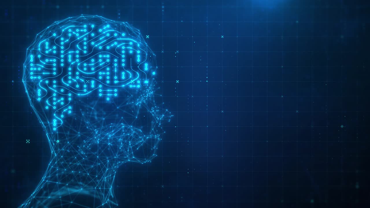 AI. Artificial Intelligence. Artificial Intelligence and Machine Learning Concept. Abstract technology circuit board in head. Big data technology. Neural networks