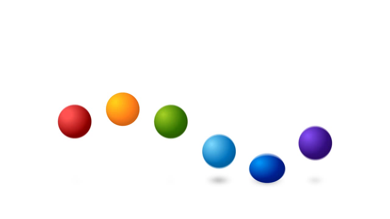 bola de salto colorida. bola de arco iris rebotando cargando la barra de progreso animación. diseño de movimiento 4k con canal alfa mate