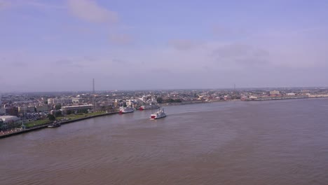 droning towards the paddle boat in new orleans