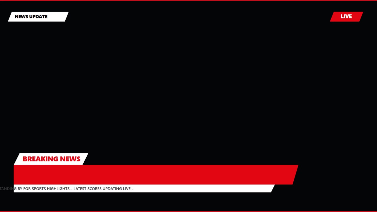 Breaking news lower third-grafik med live sportsopdatering