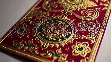 Ornamental Thai Panel with Gold and Green Accents