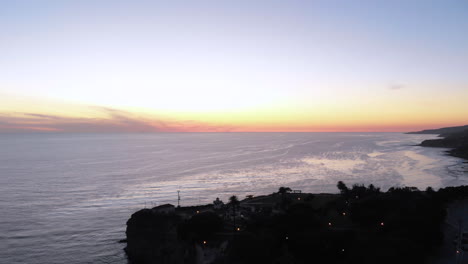 epic drone shot approaching beautiful san pedro, ca cliffs during golden hour