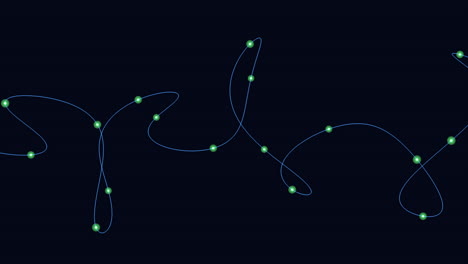 waves pattern with neon dots on black gradient