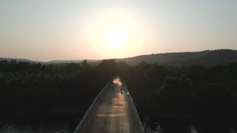 nerur paar bridge on karli river beautiful greenary on road site malavn morning view