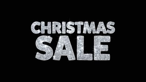 Christmas Sale Glitter Text on Black Background