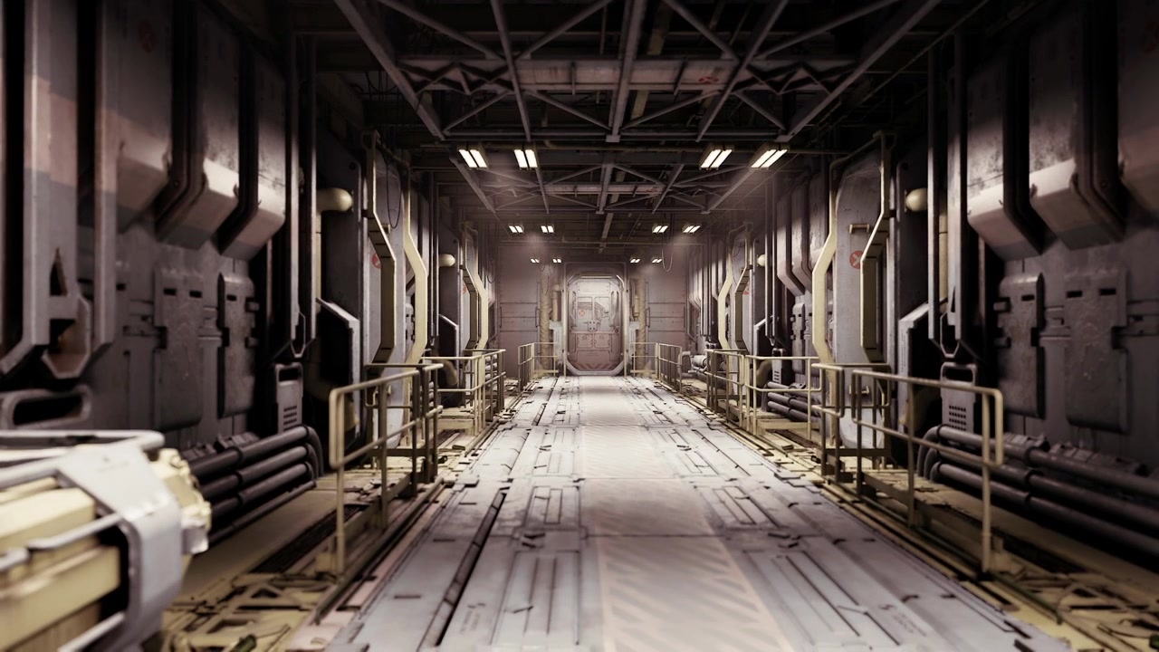 Atmospheric industrial space showing isolation with tools and cables visible