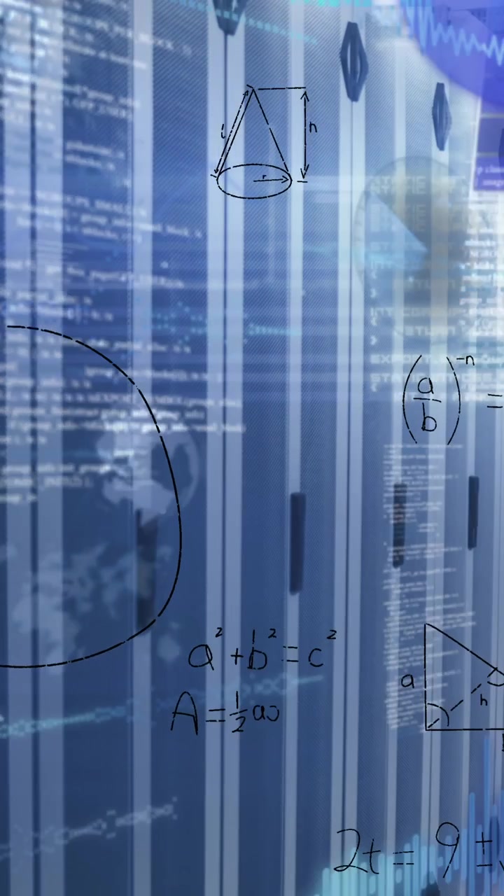 Animation of data processing over server room