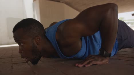 man exercising in an urban setting