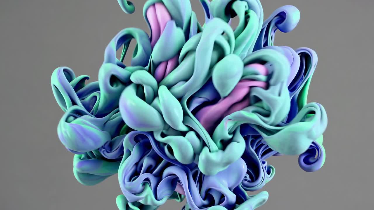 Colorful fluid shapes swirl and blend in a mesmerizing motion sequence, showcasing dynamic transformations and vibrant textures in a captivating visual display