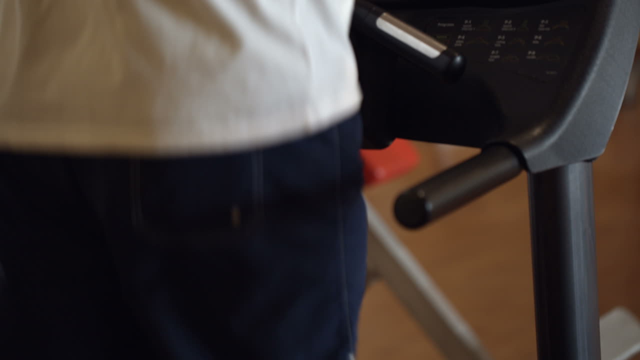 Man running on treadmill