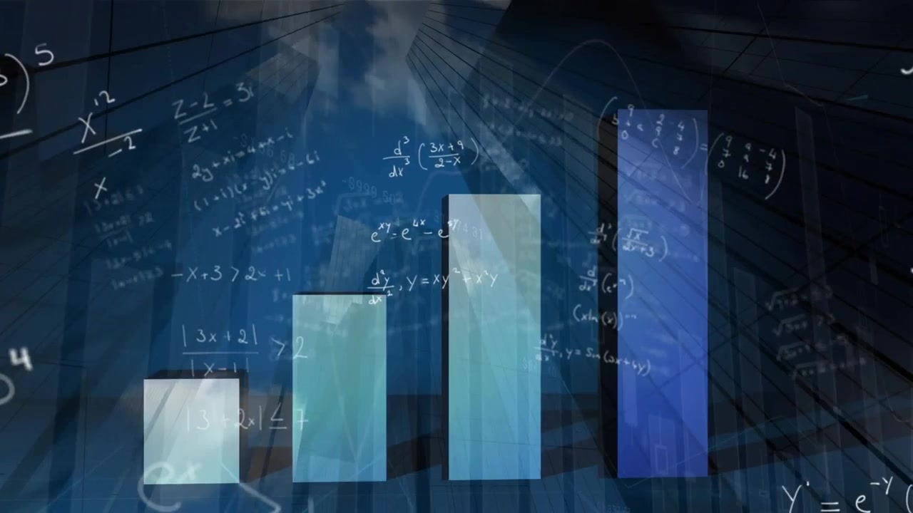 Animation of financial data processing over city