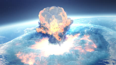 massive global explosion and shockwave on earth