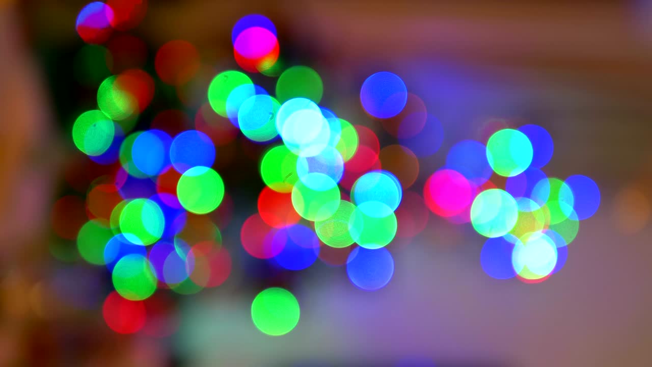 luces de colores bokeh en 4k