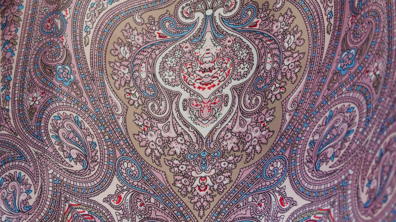Close-up of a paisley fabric pattern