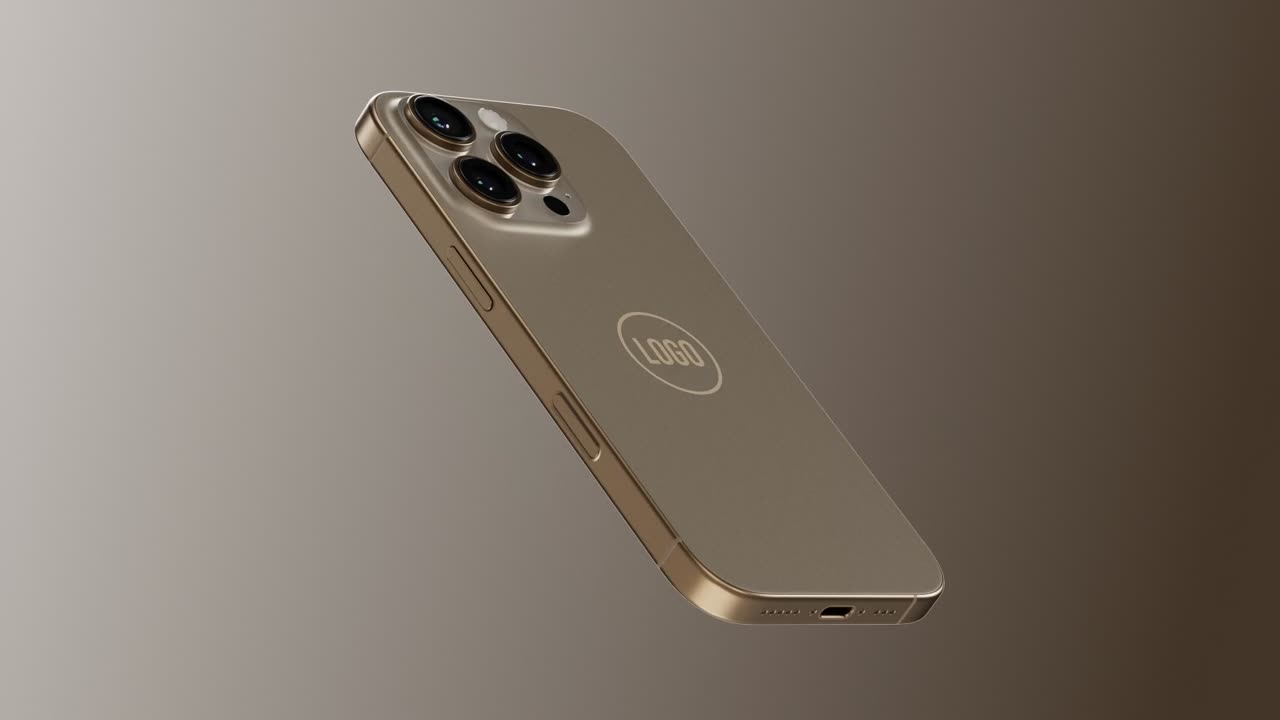3D Phone Gold Mockup