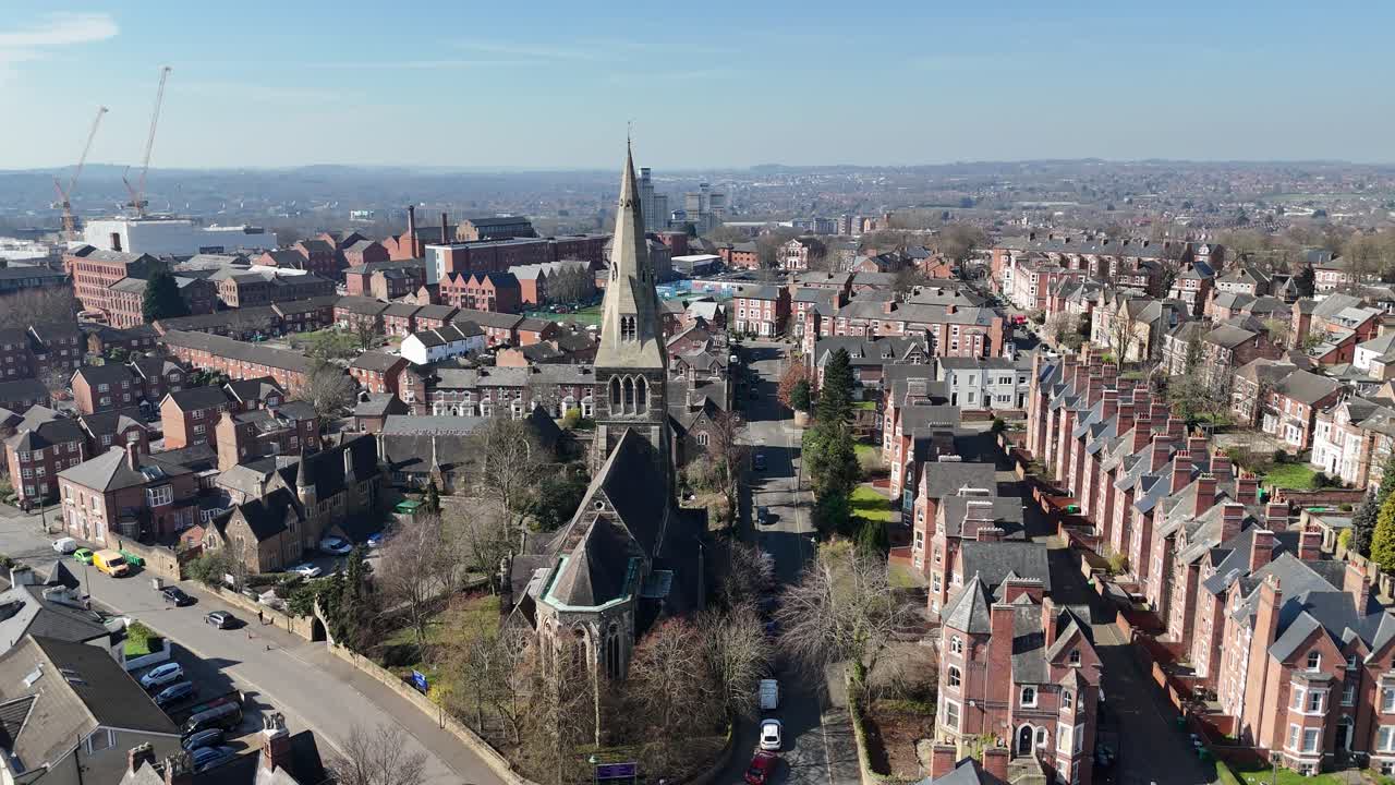 All Saints' Church Nottingham UK drone,aerial