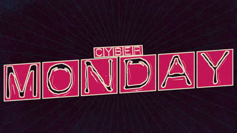 Retro-Linien:-Cyber-Monday-Auf-Grunge-Textur