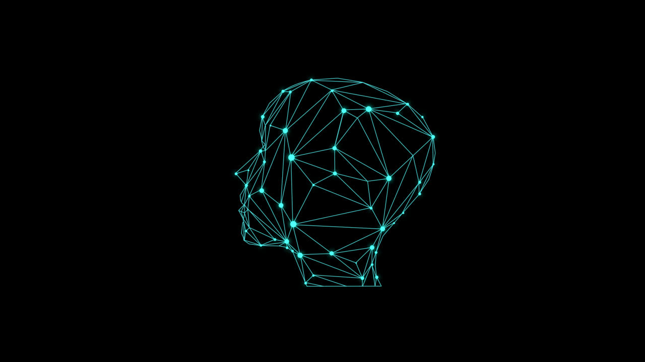 Human Head Outlines Artificial Intelligence With Alpha Channel, Transparent