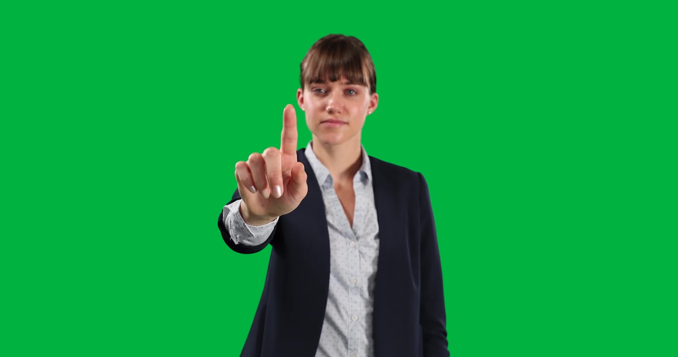 Donna d'affari su sfondo verde