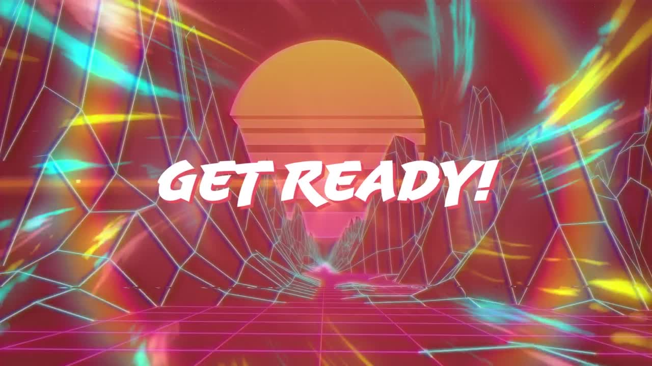 animación de las palabras ¡prepárate! escrito en letras blancas