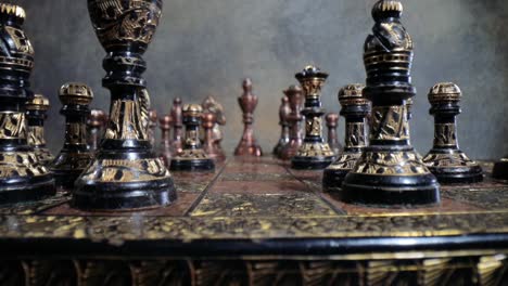 vintage chess close-up