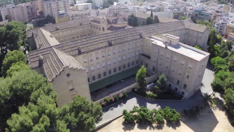 aerial drone view of jaen cathedral in the