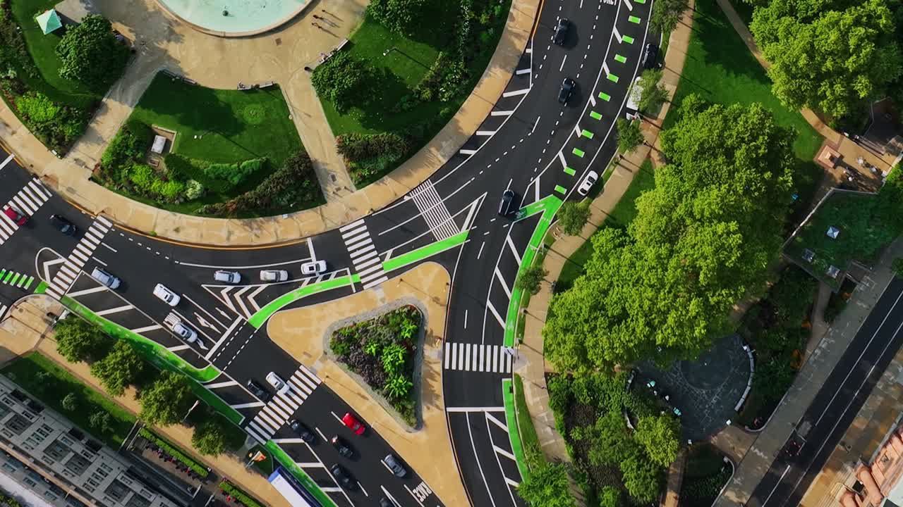 Exploring traffic patterns in aerial view of Philadelphia park area