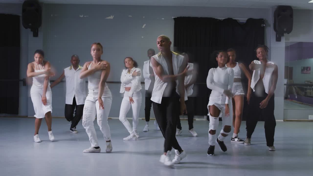 Dance Group Performing in Studio