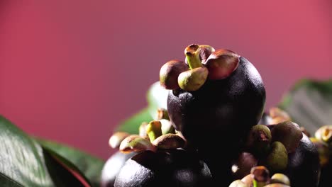 Bunch-of-Mangosteen-Texture,-Close-Up