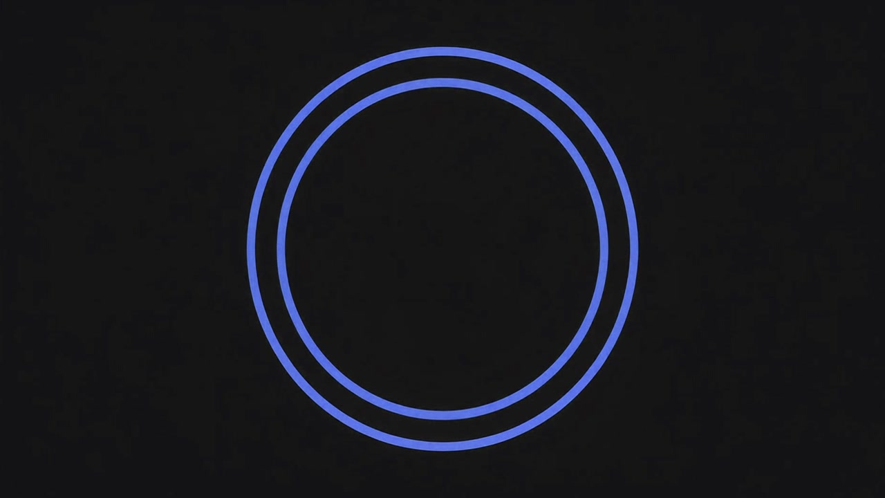 Two Concentric Blue Circles Pulsing on a Dark Background
