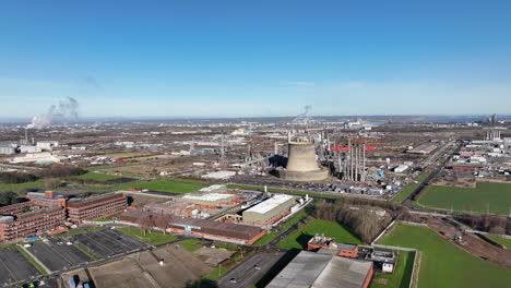 wilton chemical site, ex ici, sembcorp anglo american sirius - aerial flight rising pan down with drone uav - prores - clip 9 of 9